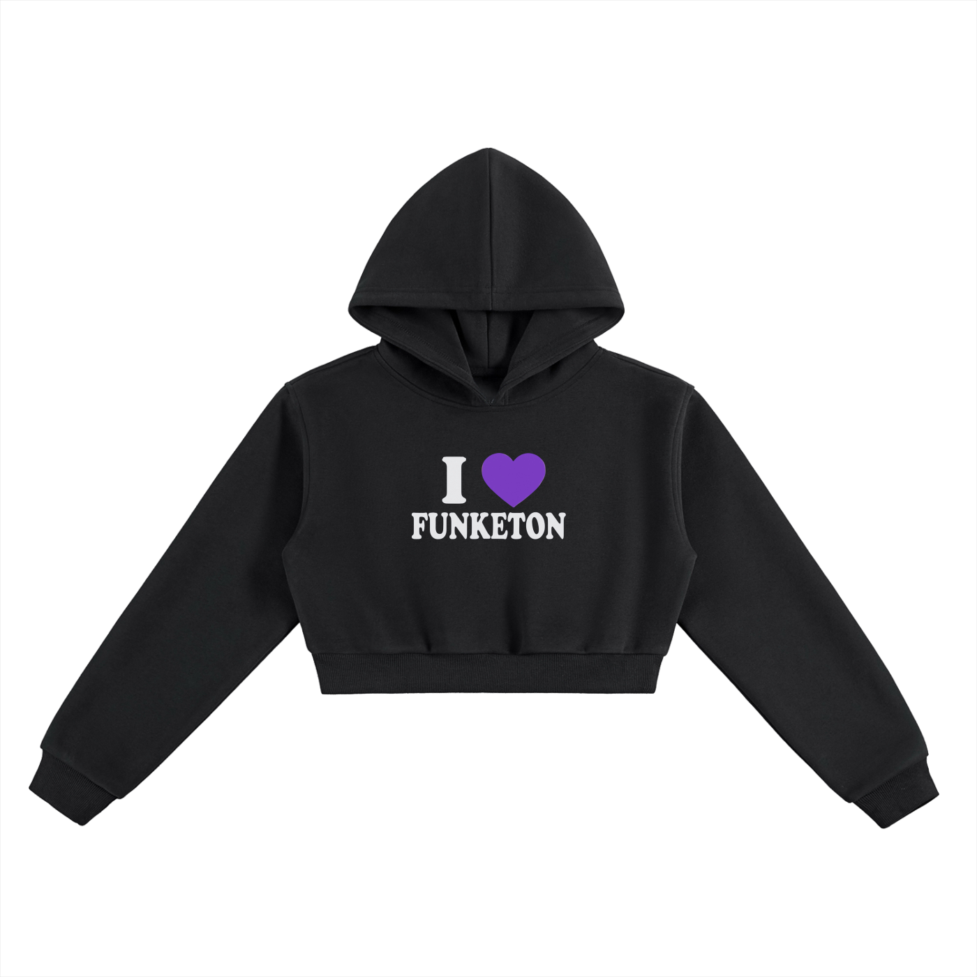 I 💜 FUNKETON Cropped Hoodie