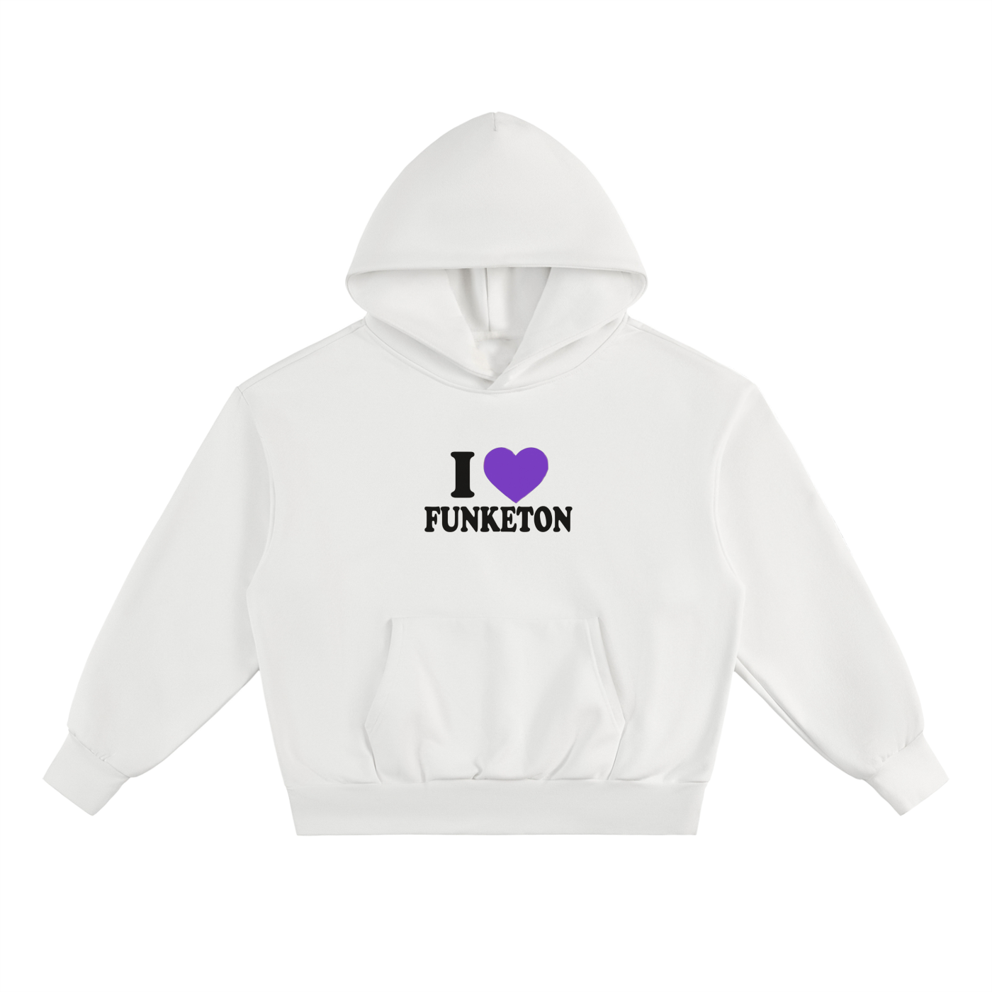I 💜 FUNKETON WHITE HOODIE