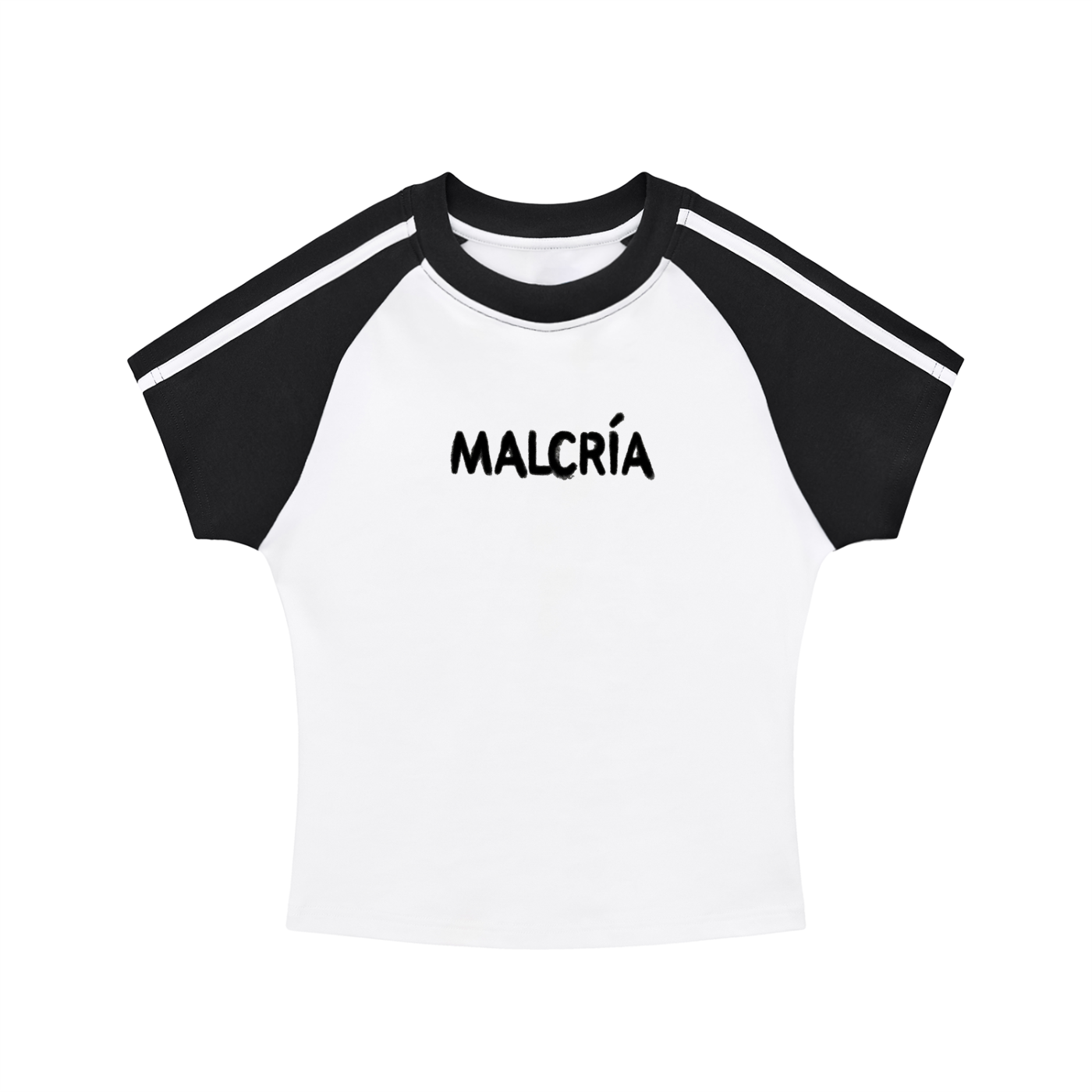 Contrast Stripes Bodycon Raglan  Sleeve T-Shirt