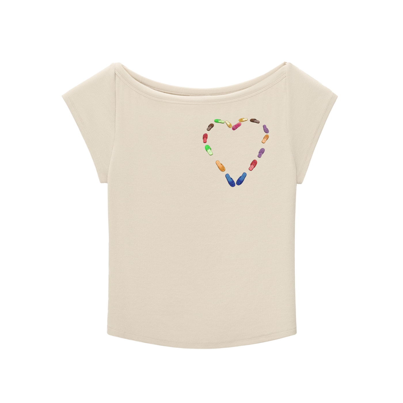Chancleta heart♥️  - Wide Neck Baby T-shirt